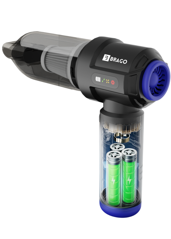 Brago TurboVac 4-in-1 Cordless Vacuum Cleaner for Car & Home Use | 18,000Pa Suction | 9600mAh | BLDC Motor | 40 mins Runtime | 3 Speed Suction | Portable Blower & Vacuum Cleaner
